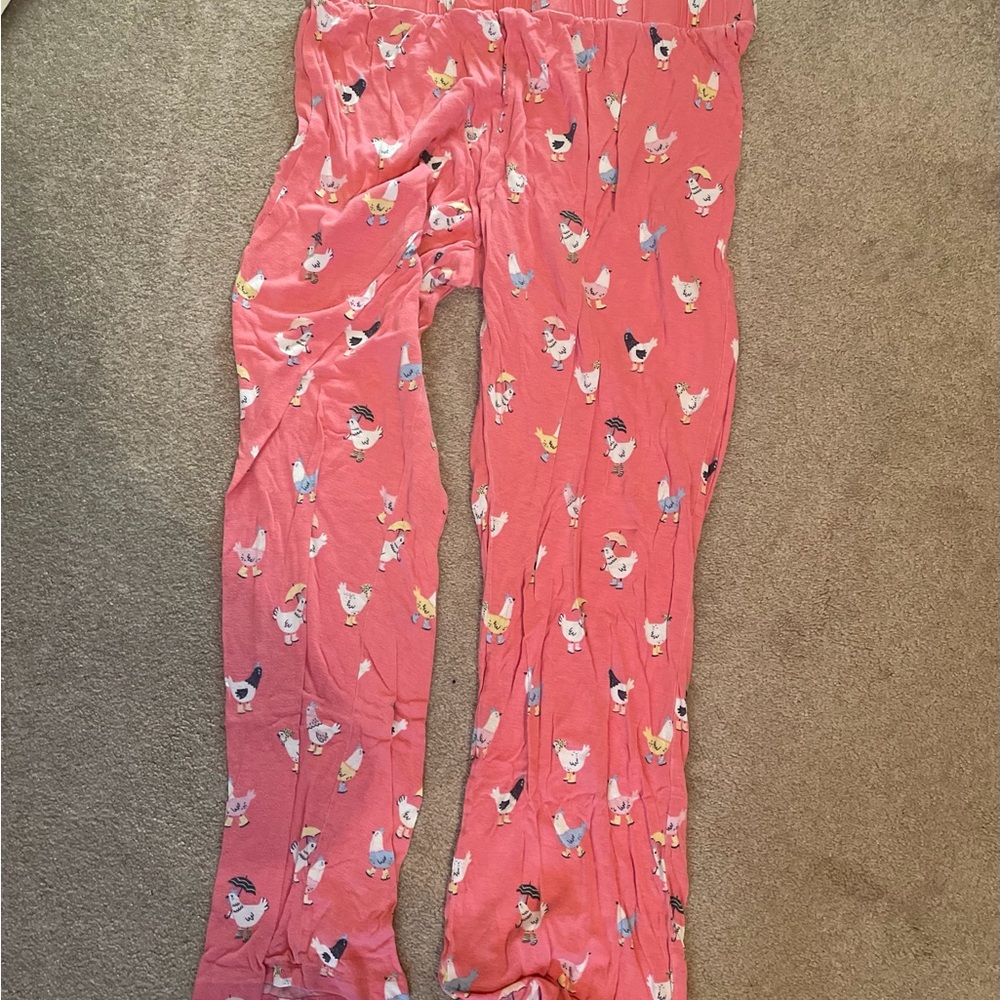 Women’s Pink Chicken-Print Pajama Pants